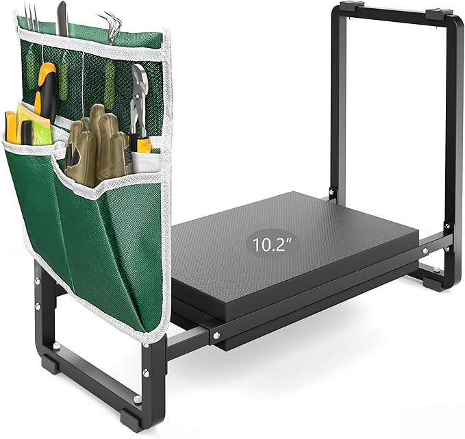 FLINTER Garden Kneeler and Seat, 10.2 Wider Heavy Duty Thick Gardening Bench for Kneeling and Seat - Multifunctional Kneeler Bench, Gardening Gifts for Women, Seniors Grandparents, Black