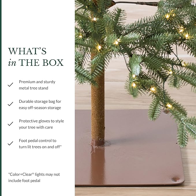 Balsam Hill 9ft Pre-Lit Alpine Balsam Fir - Sparse Artificial Christmas Tree with 600 Clear LED Fairy Lights, Pre-Fluffed Memory Wire Branches & Easy Plug Technology for Statement Spaces