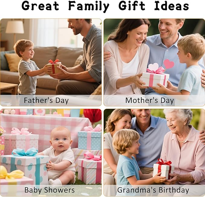 PANIED Mom Birthday Gifts - Flower Bouquet Handprint Art Craft DIY Kit, Unique Birthday Christmas Gifts and Decorations for Grandma(12X16in)