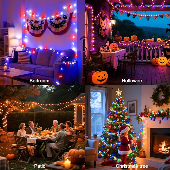 520 LED RGB 120+ Modes Christmas Lights 170FT Color Changing LED String Lights Plug in Dimmable & Timer IP44 Waterproof Outdoor Twinkle Lights for Bedroom Tree Party Christmas Tree Decor