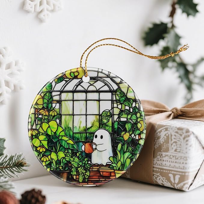 Halloween Ghost Ornaments & Christmas Ornaments: Christmas Tree Ornaments, Holiday Decor for Plant Lovers, Stocking Stuffers, Gift Ideas, Xmas Gifts & Gifts for Plant Lovers and Mom