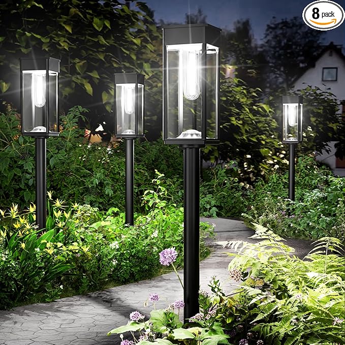 Solar Pathway Lights Outdoor, 12 Pack Bright Solar Lights Outdoor, IP65 Waterproof Landscape Lighting for Yard Patio Walkway Driveway Pathway (Cool White)