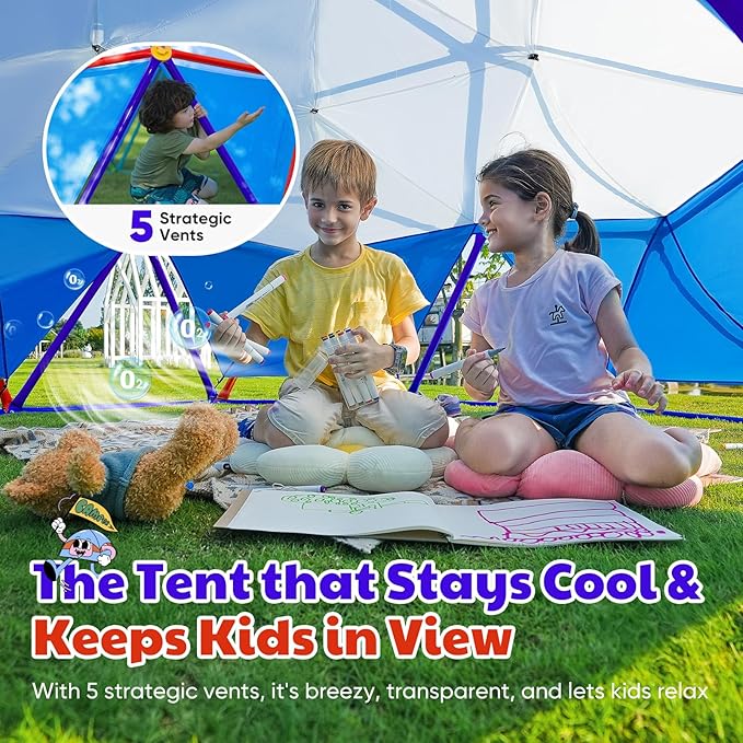 Zupapa New Upgraded Outdoor Geometric Dome Climber with Tent, 1000LBS Weight Capability, 3D Assembly Video, Suitable for 1-6 Kids Climbing Frame (Purple+Orange, 10FT)