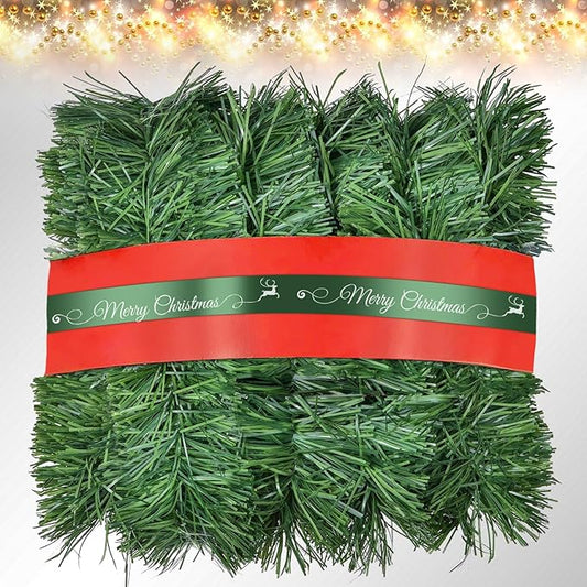 Artificial Christmas Garland, 50FT Non-Lit Green Garlands Classic Christmas Greenery Garland Festive Home Decor