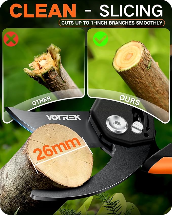 8.5 Pruning Shears for Gardening, ¡¼Unique Stepless Handle Opening¡½Professional Bypass Garden Clipper, Heavy Duty Plant Pruners for Branch ¡¼SK5 Steel Blades¡½¡¼Built-in Spring¡½¡¼All Hand Sizes¡½