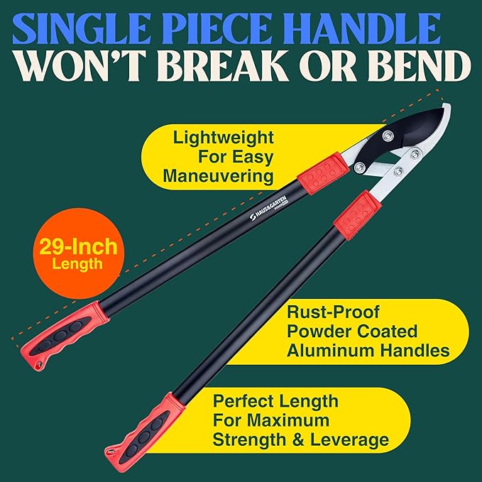 Haus & Garten PowerPRO Compound Action 29 Bypass Loppers - Use as loppers for tree trimming, branch cutters, heavy-duty garden pruning tree clippers, lopping shears