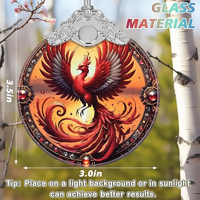 Stained Glass Phoenix Ornament - Christmas Ornaments - Christmas Tree Decorations - Holiday Present Ideas - Gift Exchange
