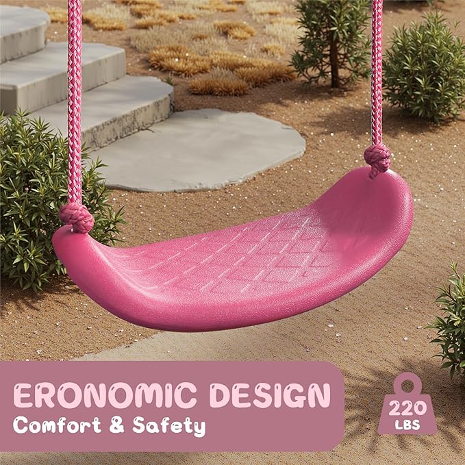 2-in-1 Toddler Swing Set with Foldable Stand, Baby Swingset with 2 Types of Anchors for Indoor & Outdoor, 1 Belt & 1 Soft Swing Seat with Safety Harness & Height Adjuster for 6 Months and Older Kids