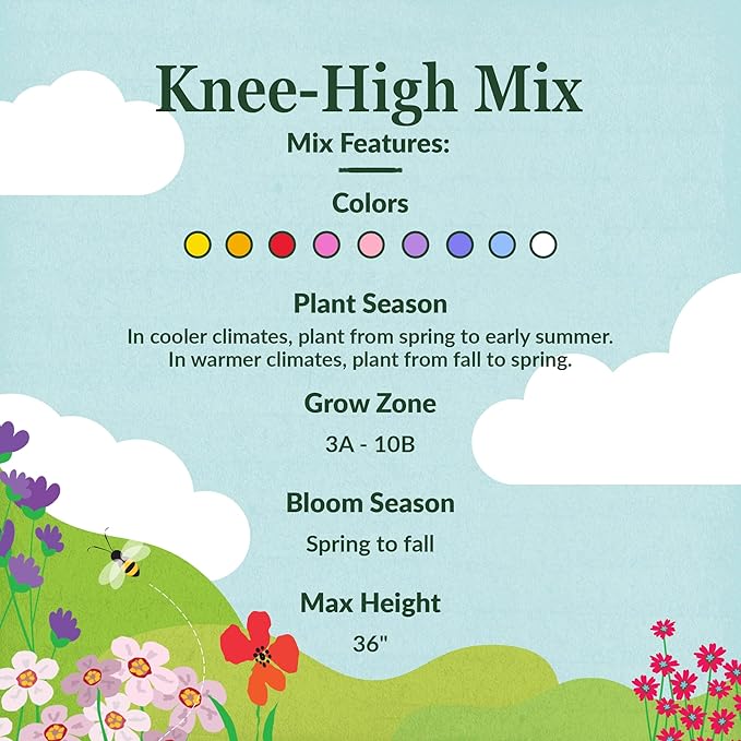 Ferry-Morse Knee-High Mix Bulk Wildflower Seeds, 1lb