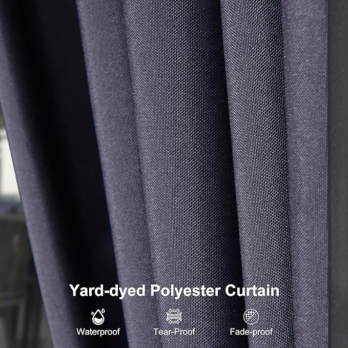 PURPLE LEAF 12' X 20' Hardtop Gazebo Aluminum Gazebo with Galvanized Steel Double Roof for Backyard Patio Lawn and Garden, Curtains and Netting Included, Navy Blue