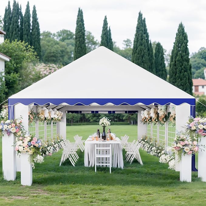 Sophia & William Party Tent 16x32 ft, Outdoor Canopy Carpas para Fiestas Heavy Duty, Large Waterproof Patio Event Wedding Tent White with Sidewalls for Backyard