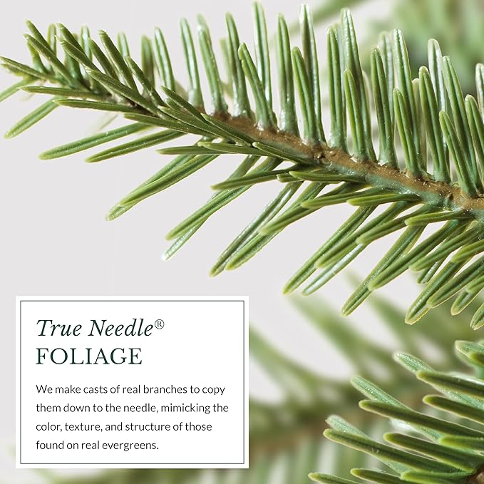Balsam Hill 6.5ft Pre-Lit Alpine Balsam Fir - Sparse Artificial Christmas Tree with 400 Clear LED Fairy Lights, Pre-Fluffed Memory Wire Branches & Easy Plug Technology for Elegant Spaces