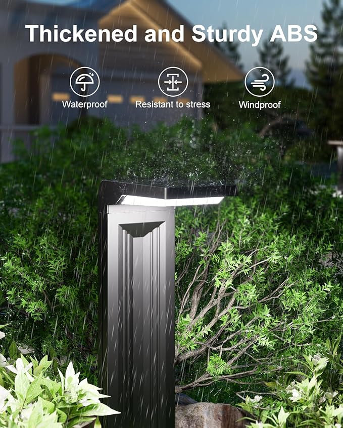 Solar Pathway Lights Outdoor 30 LED Solars Powered Lamp Dusk to Dawn Waterproof for Garden Lighting Outside, Patio, Path, Yard, Walkway, Driveway (Cool White, 6 Pack)