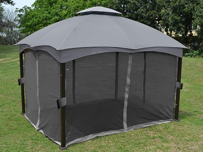 ABCCANOPY Replacement Netting Walls for 10' x 12' Gazebo, Gray