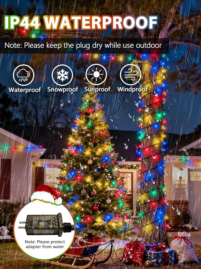 Voice Controlled Christmas Lights with Remote, 264 FT 800 LED String Lights Indoor Outdoor with 12 Modes 3 Timers, Dimmable Twinkle Light Plug in Waterproof for Xmas Tree Party Decor, Multicolor