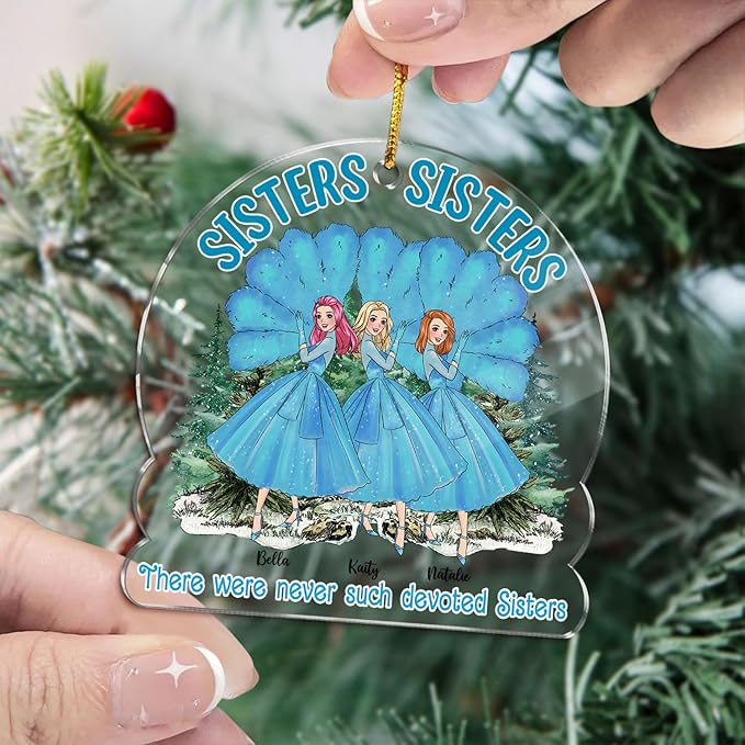 Gossby Personalized Sisters Christmas Ornament - Custom Gift - Christmas Friend Decoration - There were Never Such Devoted Sisters - 3 Sisters