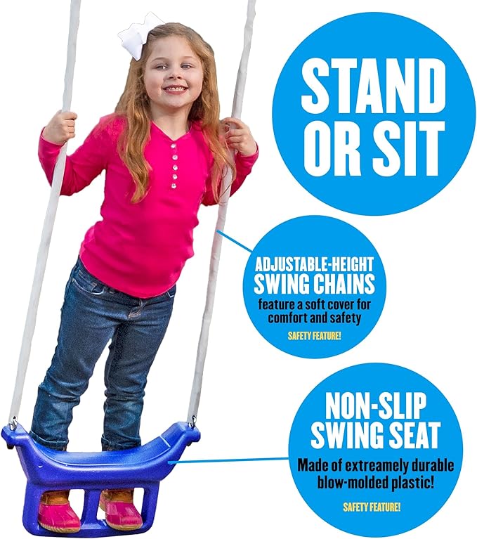 Fun Forever - 8 User Metal Swing Set with 6' Wave Slide and The Triple Fun-Go Round Add-On by XDP Recreation