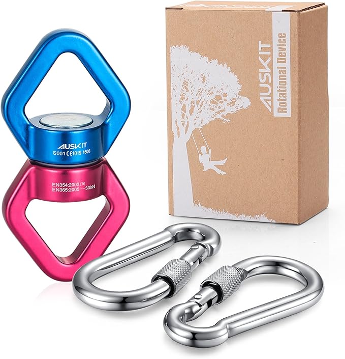 Blue Red Swing Swivel, 30 KN Safest Rotational Device Hanging Accessory