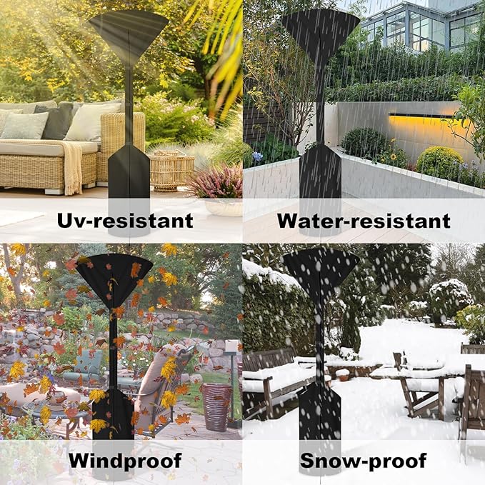 Patio Heater Covers for Standing Heater, Upgrade Windproof Fire Sense Patio Heater Cover, Propane Outdoor Heater Cover Waterproof Heavy Duty Accessoriesm, 89¡±H x 33¡±D x 19¡±B