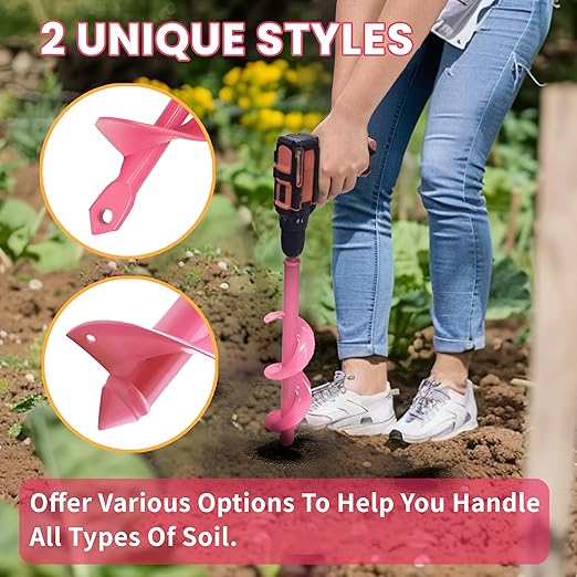 TCBWFY Garden Auger Drill Bit Set - 3.5 x 16 Inch & 1.6 x 16.5 Inch Auger Drill Bits for Planting - Heavy-Duty Garden Tools for Bulbs, Flowers, and Vegetables