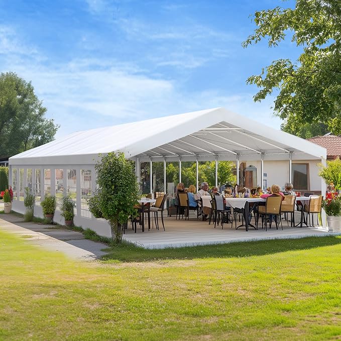 Quictent 20x60 Heavy Duty Party Tent for Parties Outdoor Large Canopy Wedding Event Shelter Wedding Tents for Parties with Storage Bags(Church)