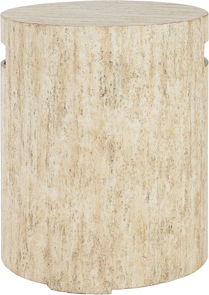 Merax 16x20 inches MGO Propane Tank Holder, Lightweight Concrete Side Table with Travertine Style, Multi-Functional Outdoor Side Table for Patio, No Assembly Required, Beige