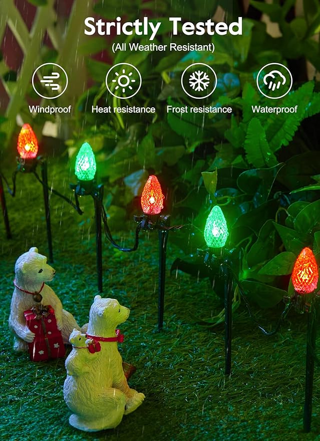 Brightown Smart C9 LED Christmas Lights Outdoor House, 50Ft 75 LED RGB Christmas Pathway Lights with 58 Preset Modes, App or Remote Control, Music Sync, Memory and Timer Function for Indoor/Outside