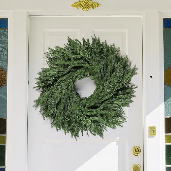 6 FT Artificial Christmas Norfolk Pine Garland, Realistic Greenery Garland for Indoor Outdoor Door Porch Fireplace Wall Staircase Holiday Christmas Decorations