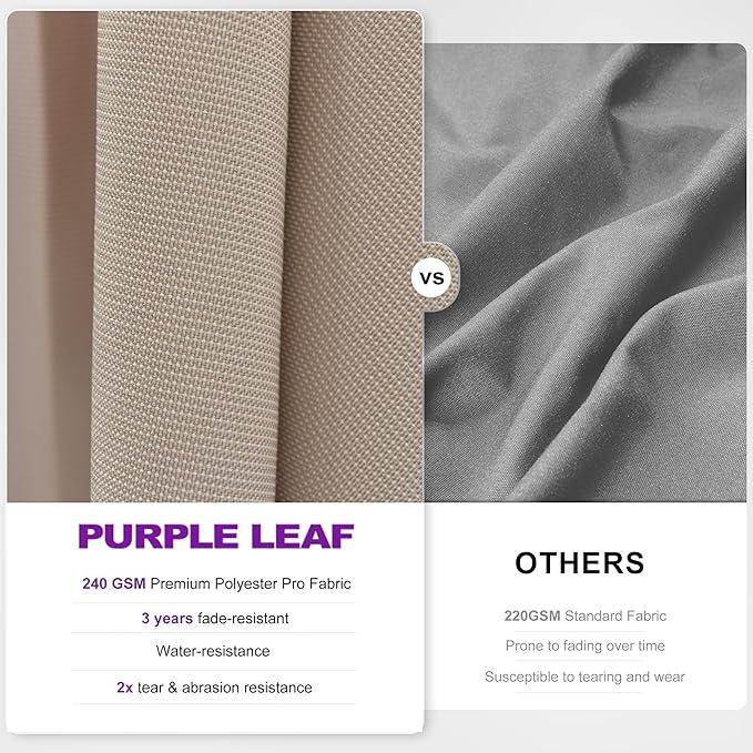 PURPLE LEAF 8' X 8' Swivel Outdoor Patio Aluminum Umbrella with Base Left-right Tilting Cantilever Offset Umbrella with UV Resistant Heavy Duty Fabric for Deck Pool Patio Backyard, Sand Dune