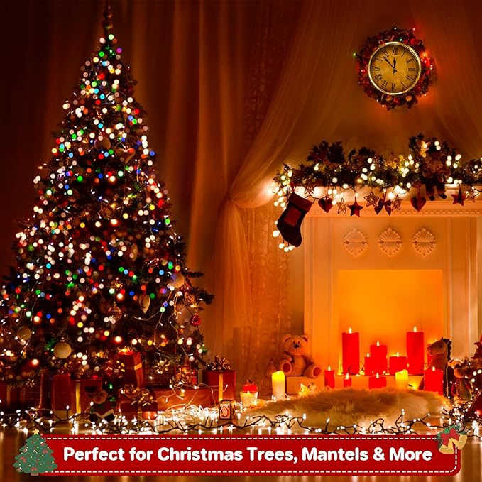 Extra Long 264Ft 800 LED Christmas Lights with Timer, Green Wire Fairy Starry String Lights Plug in, 8 Modes and Memory, forIndoor Outdoor Xmas Tree Wedding Party Decoration,Multicolor