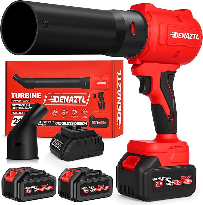 Electric Handheld Leaf Blower Cordless with 2X 4.0Ah Batteries and Charger, 650CFM 160MPH, 2 Extended Nozzles, Portable Mini Lightweight for Seniors Gift, Yard,Patio,Gutter,Lawn Care, Garden Tool