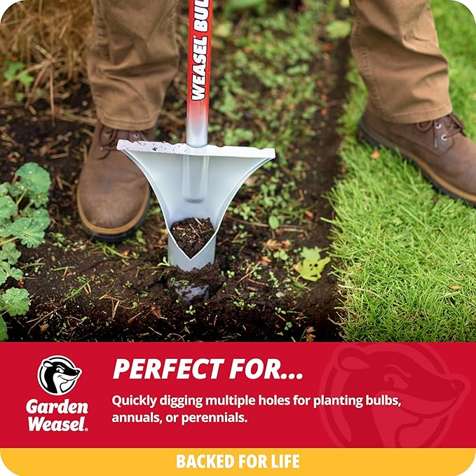 GARDEN WEASEL Bulb Planter - Long Handle | Annuals, Ground Cover, Vegetables, Spring and Fall Bulbs | Sod Cutter, Remover, and Plugger, Grass Planter, Bulb Planting Tool | 91350