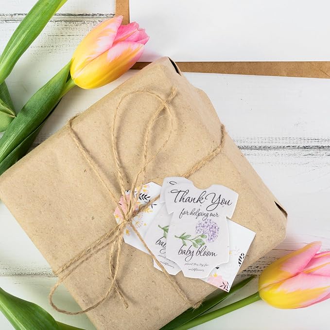 Onesie Seed Paper – 15Pcs Hydrangea Baby Shower Favors for Guests with Wildflower Seeds, Writable & Plantable, Baby Shower Gifts for Guest