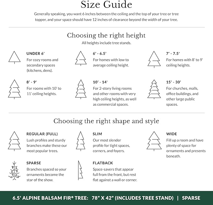 Balsam Hill 6.5ft Pre-Lit Alpine Balsam Fir - Sparse Artificial Christmas Tree with 400 Clear LED Fairy Lights, Pre-Fluffed Memory Wire Branches & Easy Plug Technology for Elegant Spaces