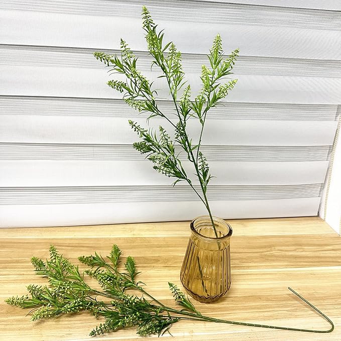 CATTREE Fake Plants Lavender Plastic Flowers Tall 31 Inch, Artificial Plant Faux Flower Bundle Indoor Decor Outdoor Wedding Bouquet Kitchen Table Centerpieces Arrangements Christmas Decorations 2 Pack