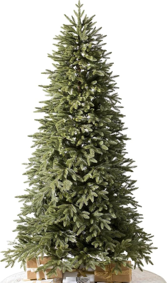 Balsam Hill Stratford Spruce - Slim Artificial Christmas Tree with True Needle Foliage & Premium Stand for Small Spaces, Unlit, 6ft 6in