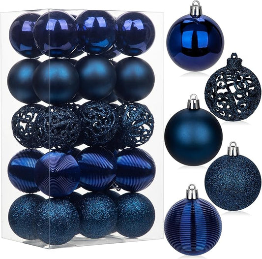 30PCS 2.36" Christmas Ball Ornaments Shatterproof Navy Blue Christmas Tree Decorations Xmas Tree Balls Halloween Ornaments Décor