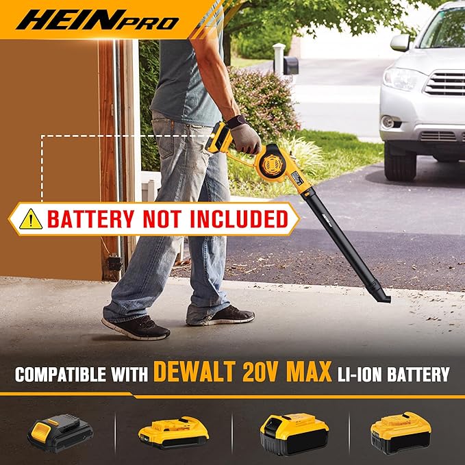 Cordless Leaf Blower Compatible with Dewalt 20V Max Battery (Tool Only), Up to 200MPH Small Electric Leaf Blower, 3 Speeds Mode, Battery Powered Mini Leaf Blowers for Patio