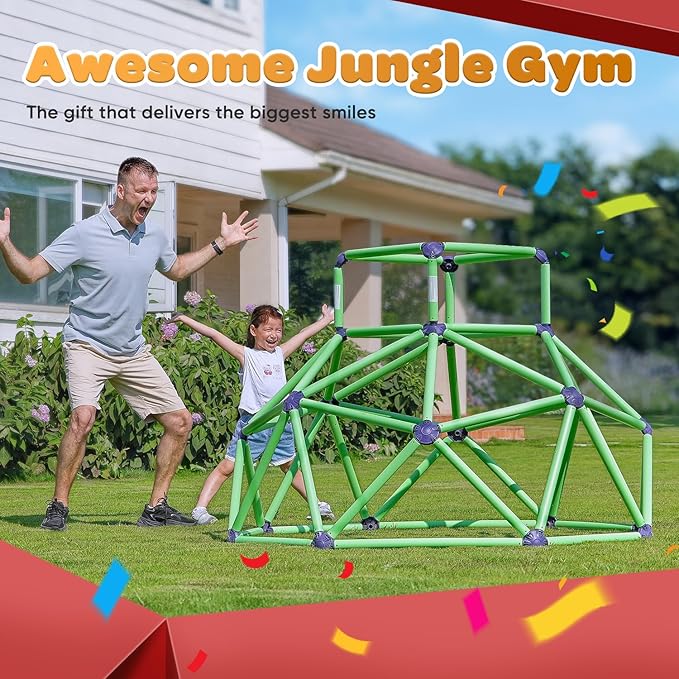 Zupapa Monkey Bars Climbing Dome - Sturdy & Portable Jungle Gym for Kids, Backyard Playset for Toddlers, Active Outdoor Fun for Kids, Lightweight & Easy Assembly