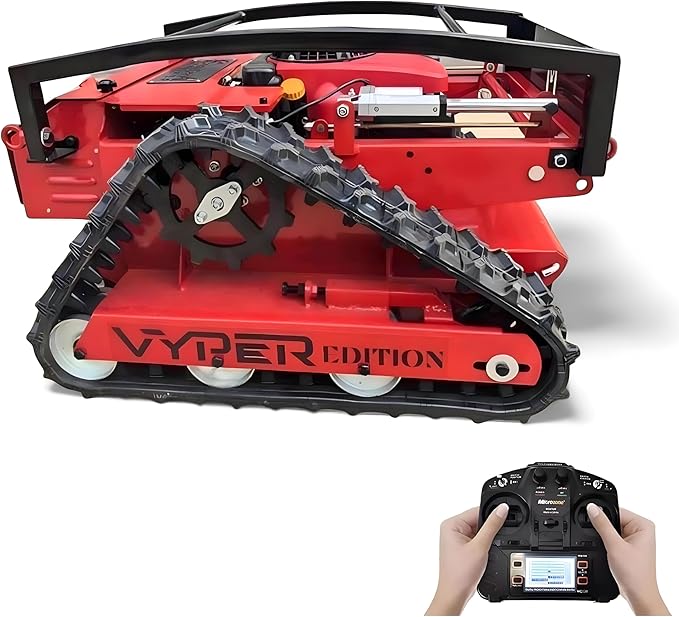 Remote Controlled Lawn Mower| 55° Slope Capability | Hybrid Self-Charging Dual Battery | Brushless Motors | Zero Turn | Adjustable Cutting Deck (Mower)
