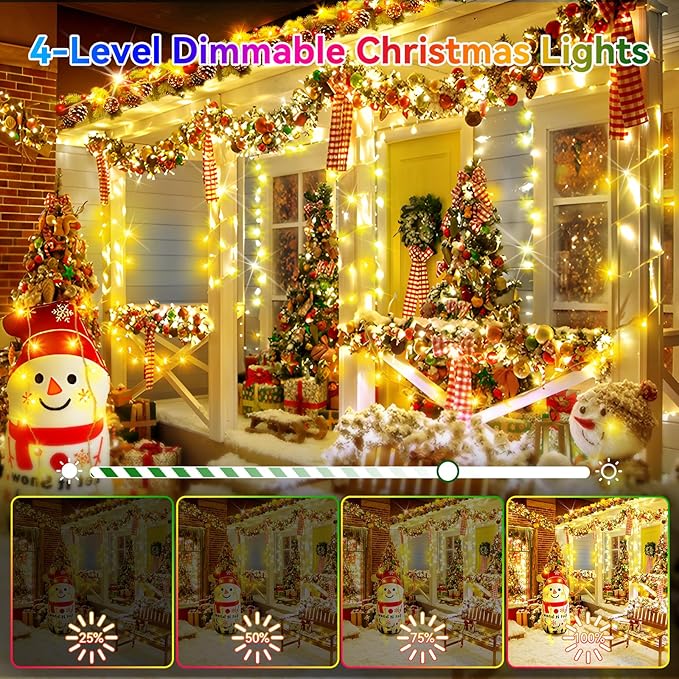 Heceltt Christmas Lights Outdoor, 403FT 1000 LED String Lights 8 Modes and Timer Memory Function Twinkle Fairy Lights IP44 Waterproof Plug in for Xmas Tree Wedding Party Holiday Decor(Warm White)