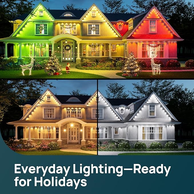 Linkind Permanent Outdoor Lights HP5,Smart AI RGBTW 150ft Christmas Lights, 85 Scenes Modes for Daily Holiday Halloween Decorations,IP67 Waterproof, Compatible with Alexa,Google Assistant