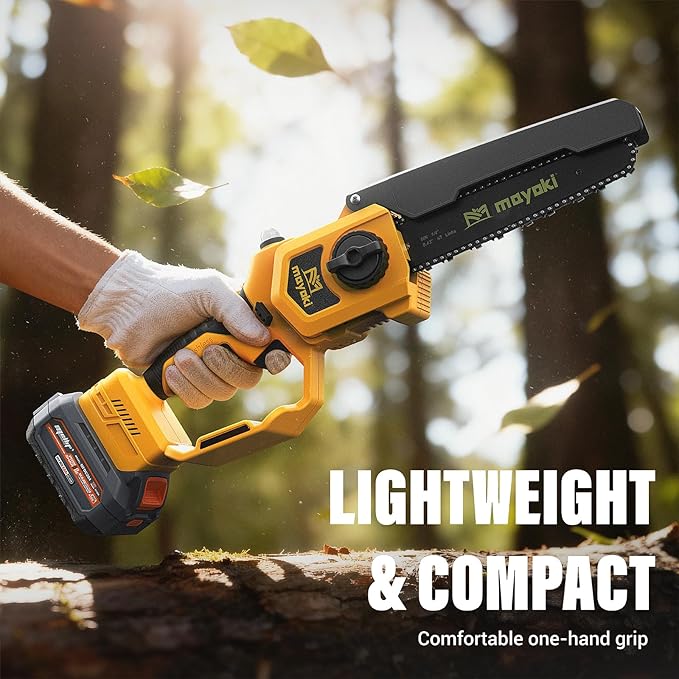 Cordless 8In Chainsaw Compatible with Dewalt 20V MAX Battery, Electric Portable Chain Saw w/ 4.0Ah Battery and Charger, 39Ft/s, Auto Oiler, 900W Brushless Motor, for Tree Trimming, Cutting, Purning