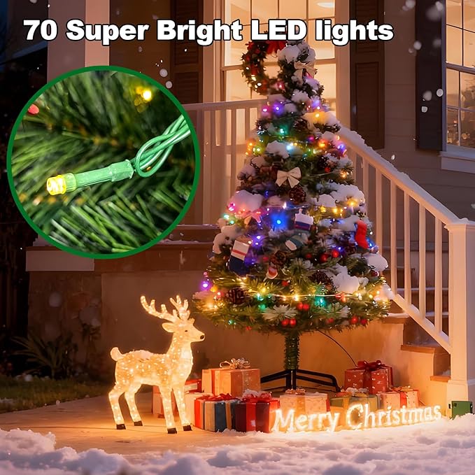 4FT Christmas Tree DOLUCKY Battery Operated Arbol de Navidad 8 Modes 70LED Artificial Christmas Trees with Lights Pinecone Haw for Outdoor Paths Gardens Christmas Decorations