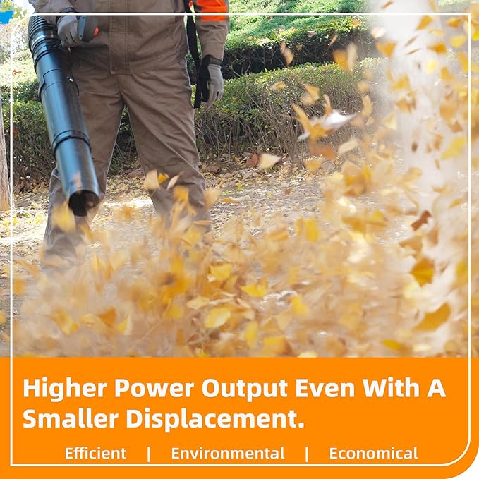 KASEI Backpack Leaf Blower 42 cc 2 HP 2-Cycle Gas Blower Gas Powered Powerful Clearing Performance 17.6 lbs Lightweight Leaf Blower Blowing Fallen Leaves,Snow & Dust