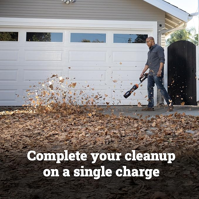 WORX Nitro Cordless Leaf Blower, Electric Blower with 410 CFM & 130 MPH, Blowers for Lawn Care with 3.8 Lbs, 4.0 Ah Battery & Charger Included, WG543