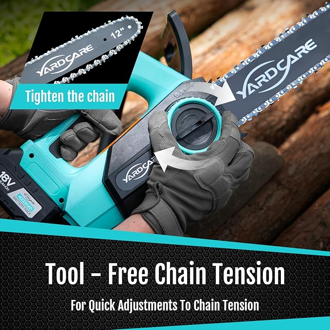 4.0Ah Battery Chainsaw 12-Inch,18V-20V Electric Chainsaw Cordless, Brushless Motor, Dual Modes, LED Display, for Professional Wood Cutting and Tree Pruning