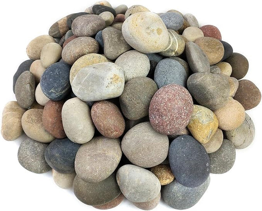 10 Pounds Large River Rocks, 3-4 Inch Natural Pebbles for Landscaping, Garden, Aquarium, Backyard and Indoor Water Fountains