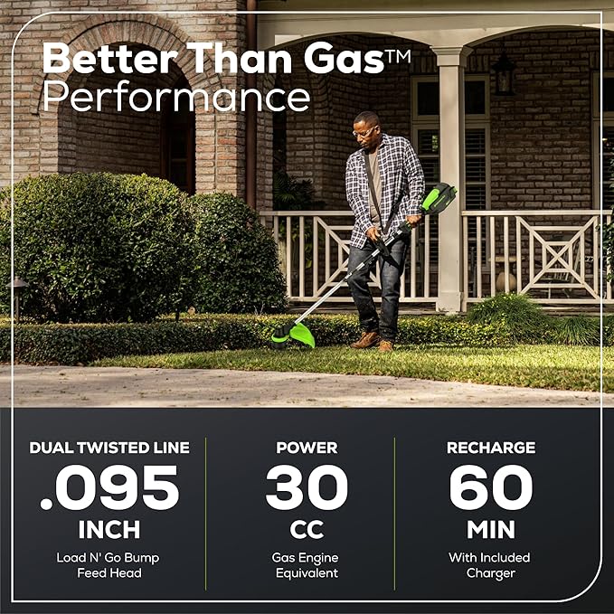 Greenworks 80V 16 Brushless Cordless String Trimmer and 700 CFM Leaf Blower Combo Kit, 2.5Ah Battery and Charger Included
