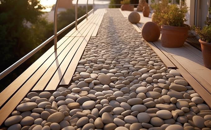 6 LBS River Rocks, StoneCreek, Decorative Garden Stones for Plant Landscaping, Polished Gravel Filler Pebbles for Home Decoration, Vases, Succulents, Flower Beds and Fish Tanks (White, Medium)
